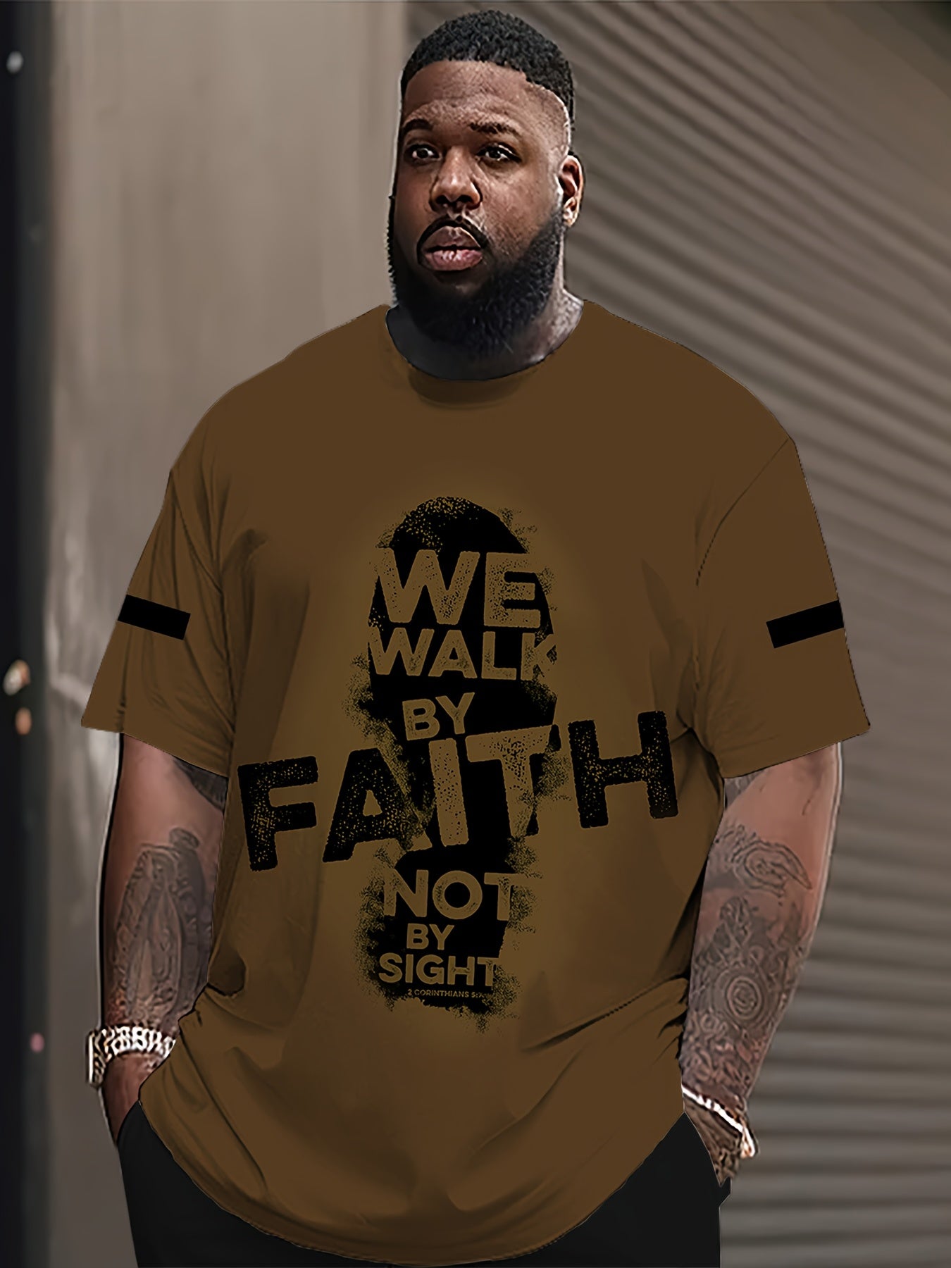 Faith-Inspired 3D Printed T-Shirt for Men & Women - Casual/Sporty, Stretch Fabric, Machine Washable, PLUS SIZE