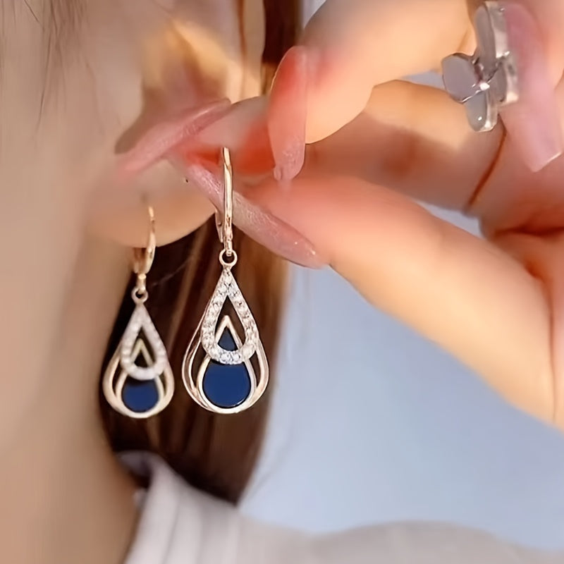 2 Pairs of Black Double Layers Drops Luxury Fashion Style Earrings