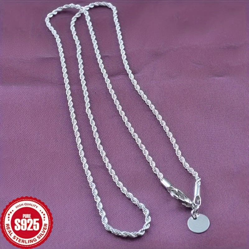 925 Sterling Silver Twisted Rope Chain
