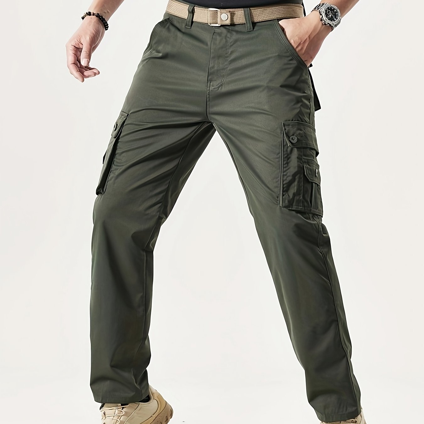 Men's Casual Work Pants, Polyester
