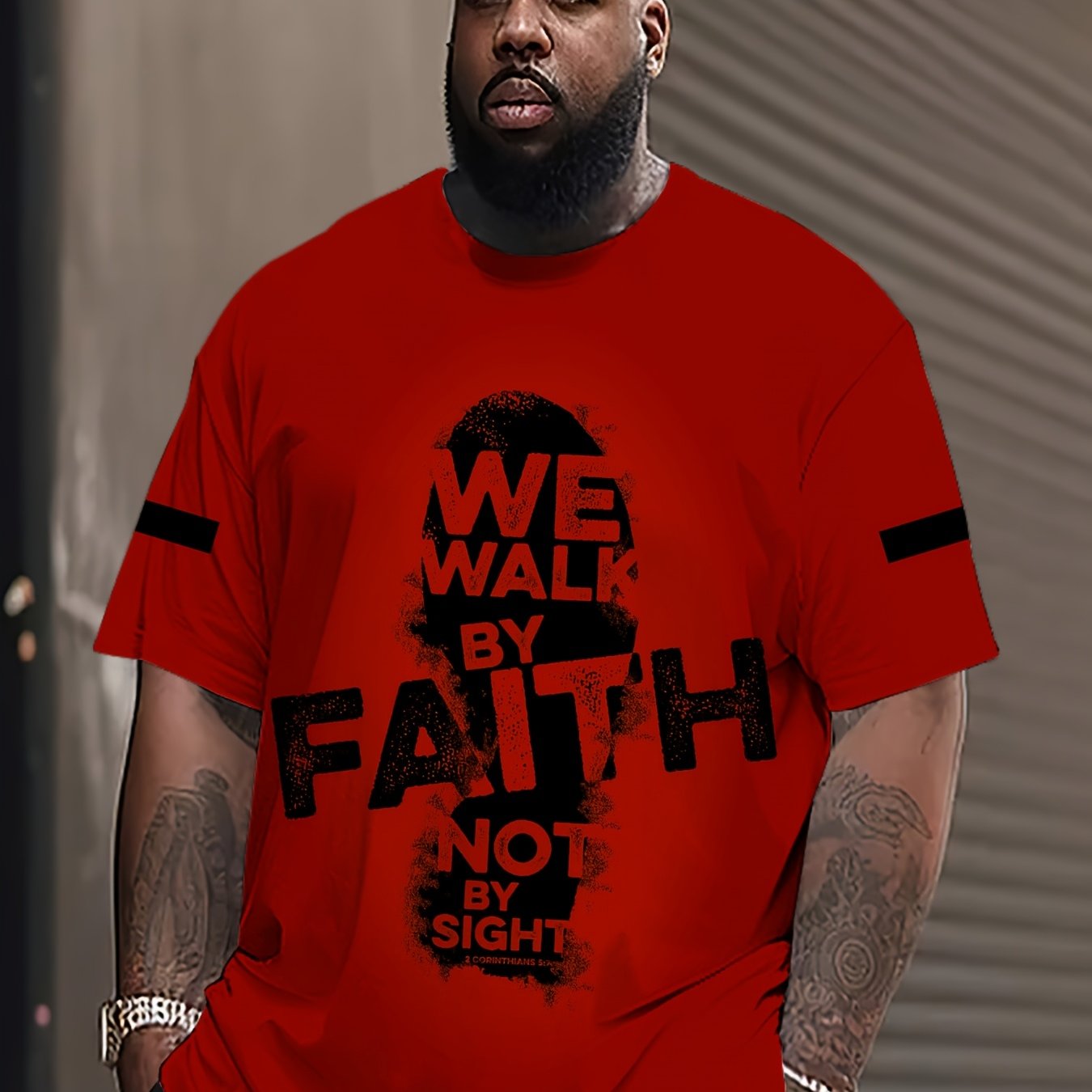 Faith-Inspired 3D Printed T-Shirt for Men & Women - Casual/Sporty, Stretch Fabric, Machine Washable, PLUS SIZE
