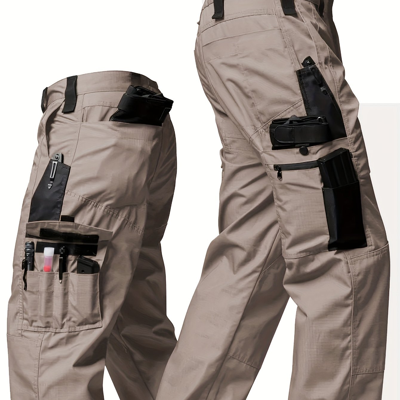 Men's Straight Leg Cargo Pants, Hiking Outdoor