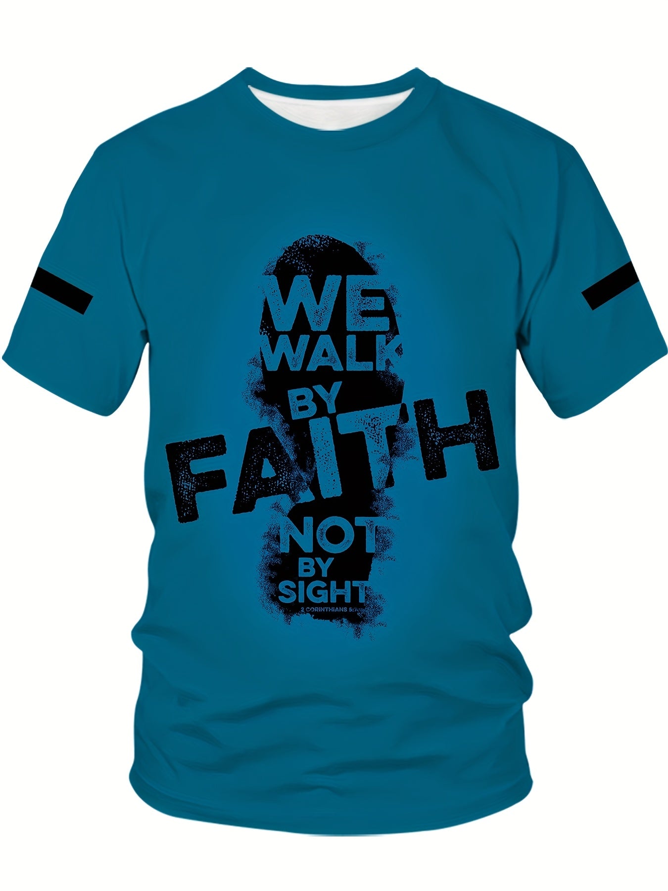 Faith-Inspired 3D Printed T-Shirt for Men & Women - Casual/Sporty, Stretch Fabric, Machine Washable, PLUS SIZE