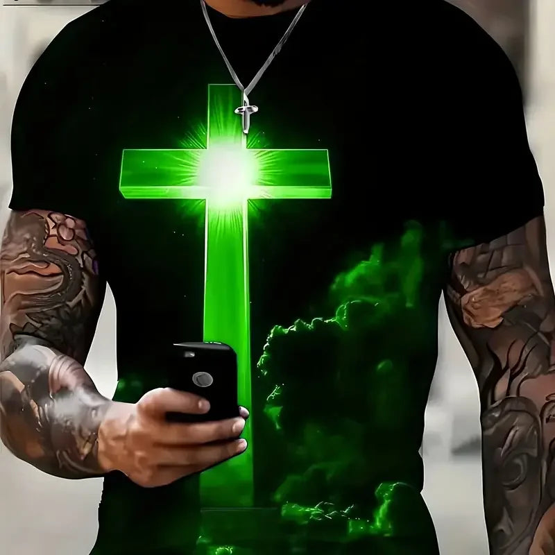 Cross Jesus 3D Printed Men's T-Shirt