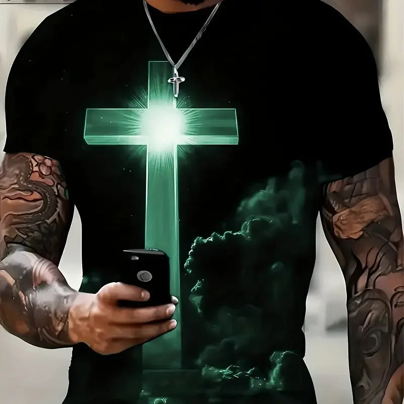 Cross Jesus 3D Printed Men's T-Shirt