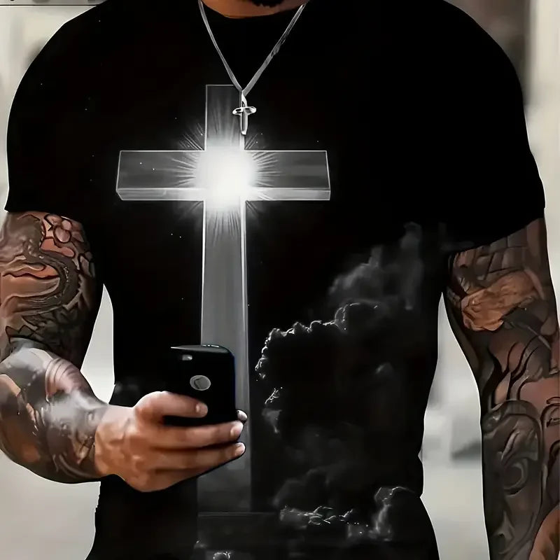 Cross Jesus 3D Printed Men's T-Shirt