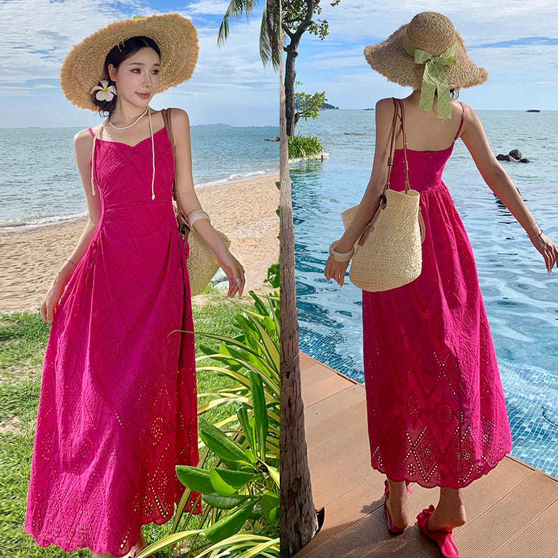 Pink Slim Looking Bohemia Dress Small Dress