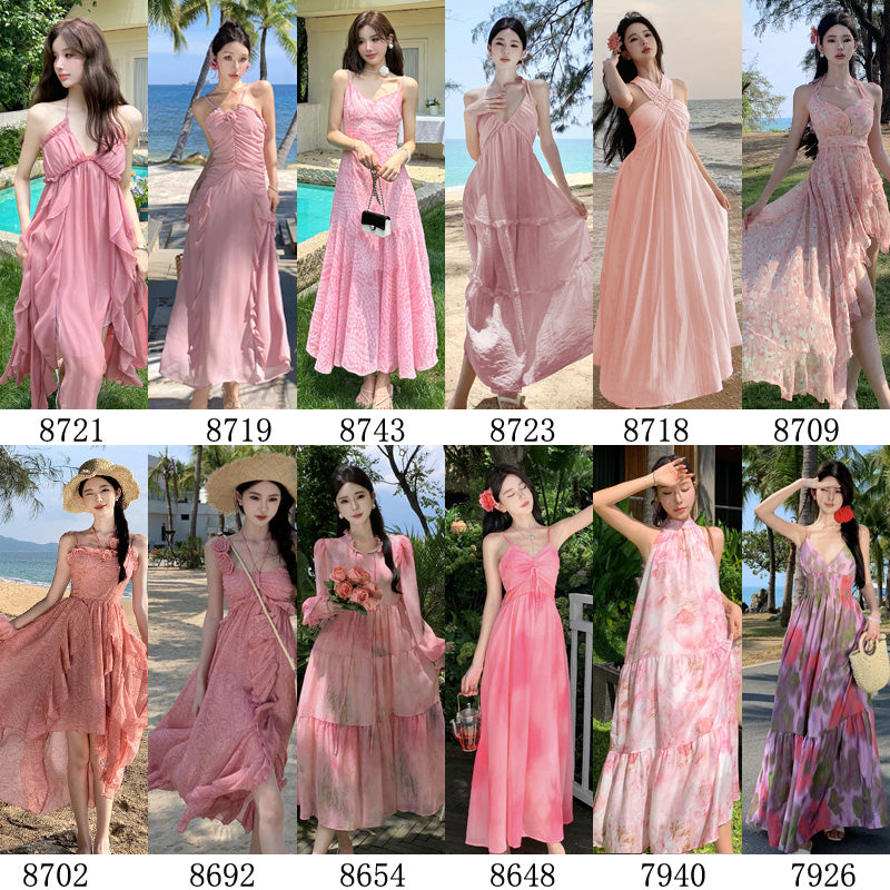 Pink Slim Looking Bohemia Dress Small Dress