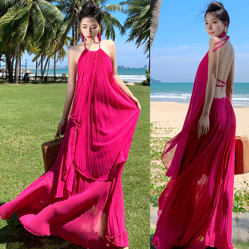 Pink Slim Looking Bohemia Dress Small Dress
