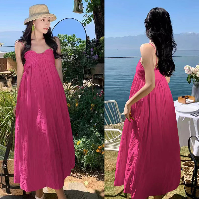 Pink Slim Looking Bohemia Dress Small Dress