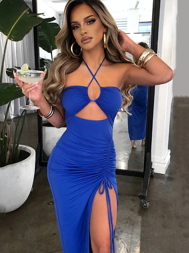 Sleeveless Sexy Female Midi Backless