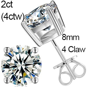 Round Moissanite Diamond Ear Studs