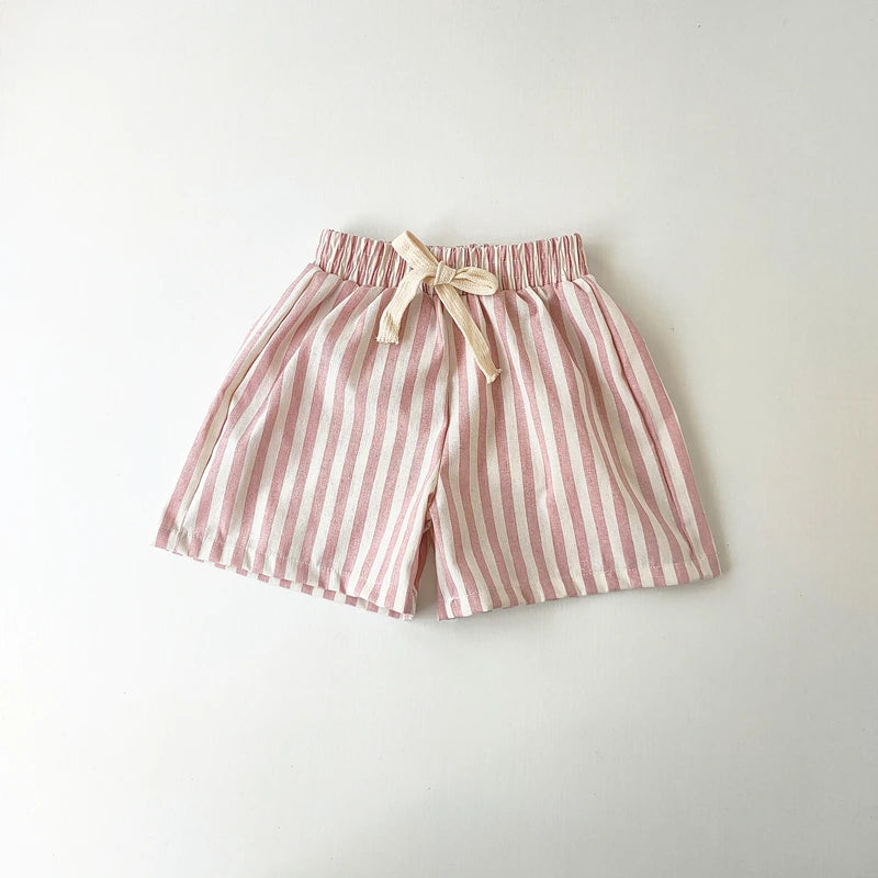 Vintage Linen Cotton Stripe Pants Baby Boy Girl