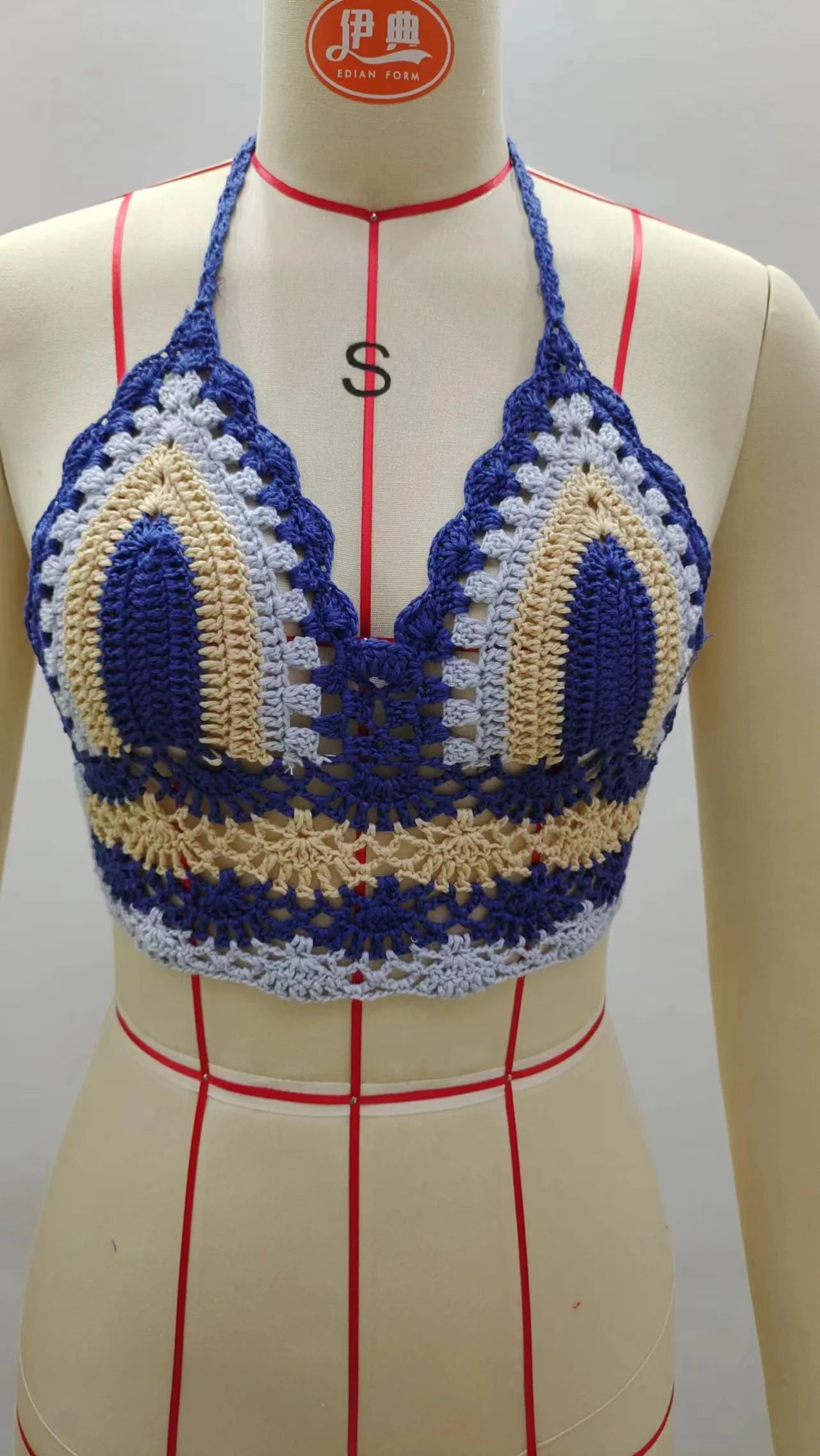 Crochet Bikini Sexy Swimming Bra Large Female Swimwear S M L XL