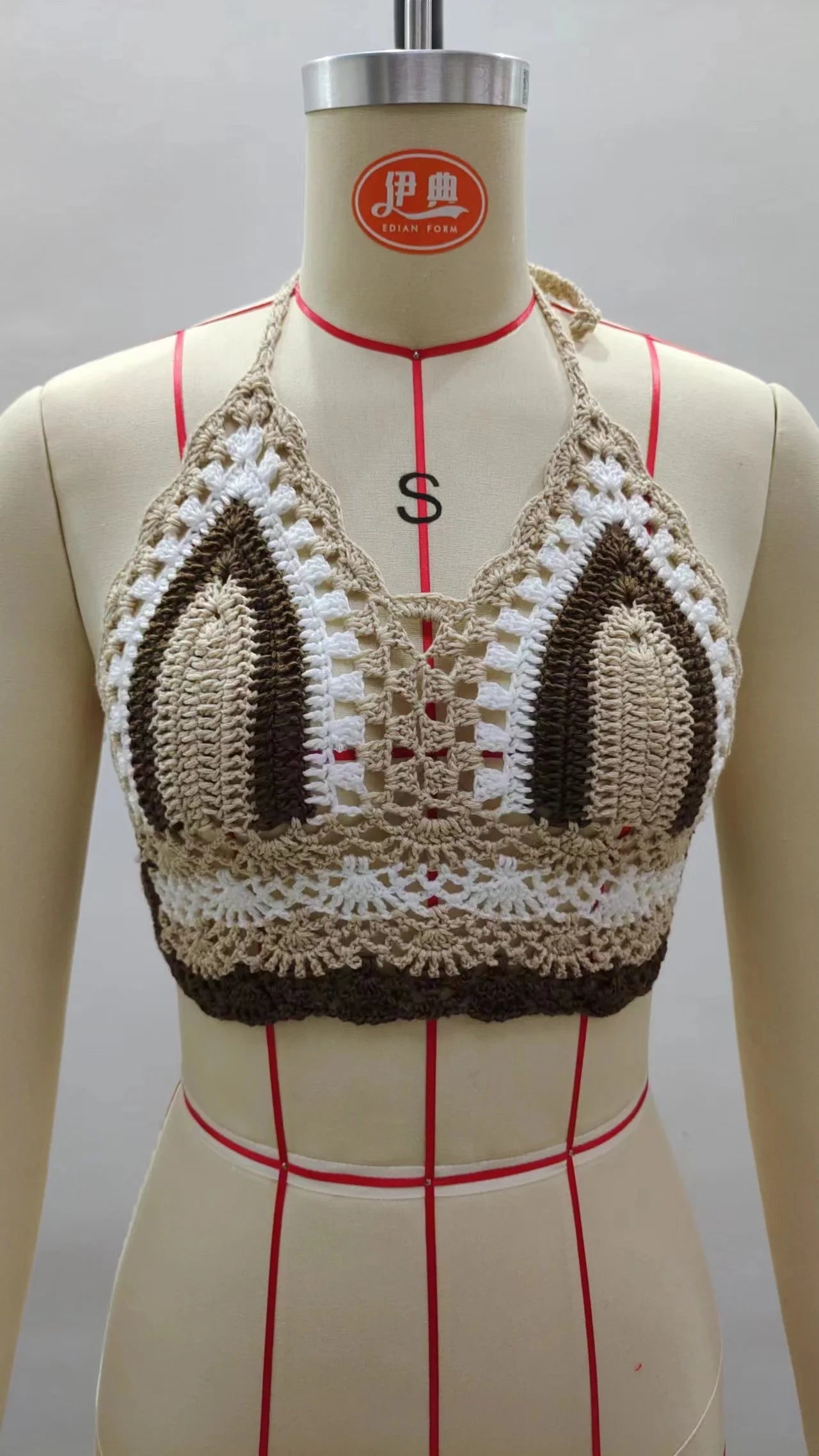 Crochet Bikini Sexy Swimming Bra Large Female Swimwear S M L XL