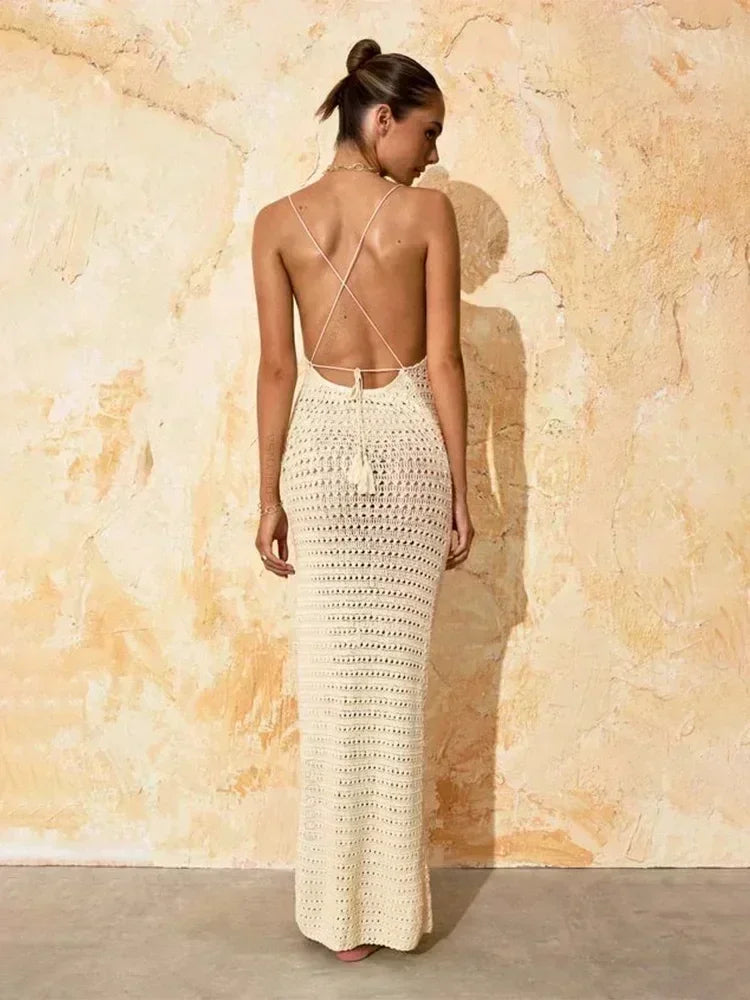Sexy Knit Spaghetti Strap Bodycon Beach