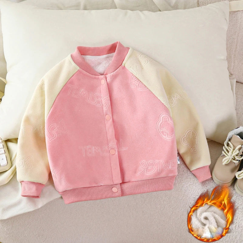 Children coat autumn and winter boys girls sports baseball uniform 0-9 age fashion kids clothing