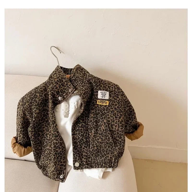 Coat Children Spring Autumn Boy Coat Leopard Style Girl Print Jacket
