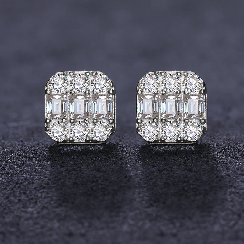 Round Moissanite Diamond Ear Studs