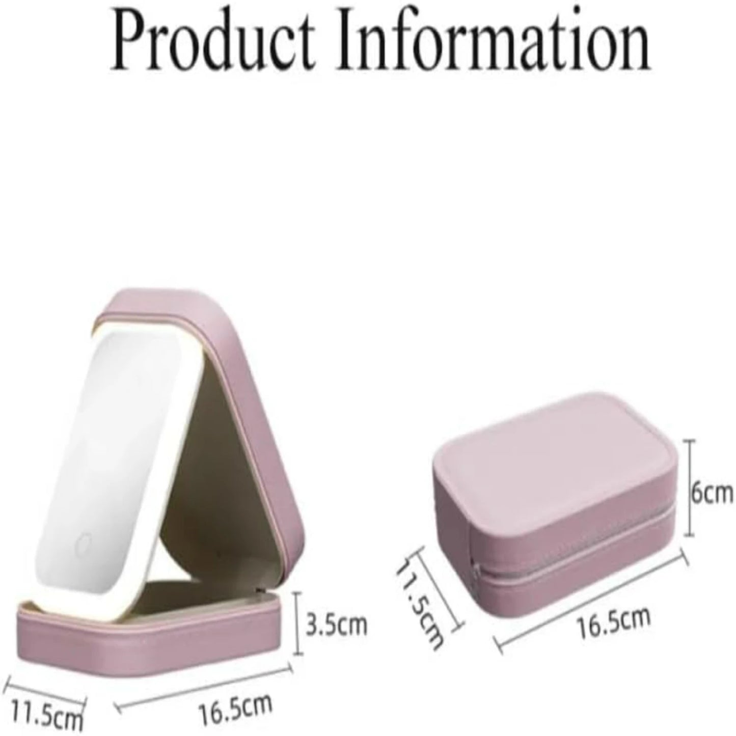 White Portable Travel Makeup Bag with LED Mirror