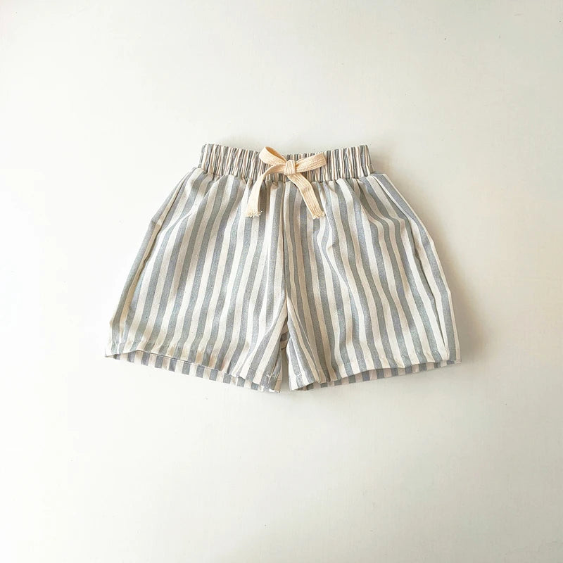 Vintage Linen Cotton Stripe Pants Baby Boy Girl