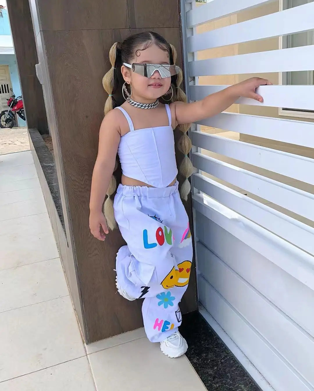 Girls' Clothes 2 Pcs Set Top+ Long Pants