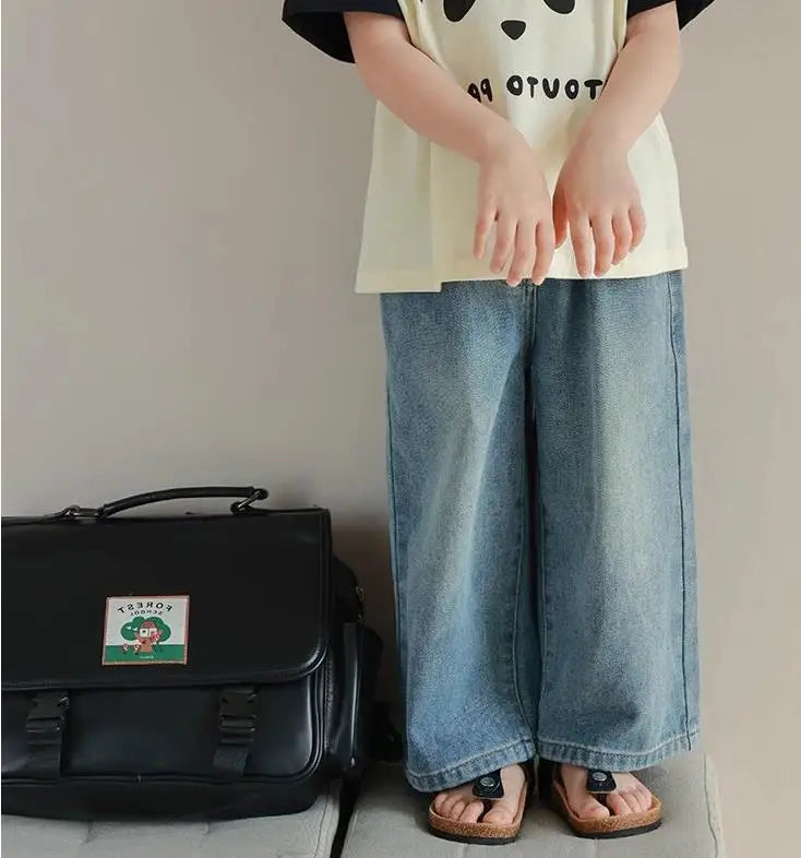 Style Loose Jeans Girls 2024 Fashion Denim Pants Toddler Casual