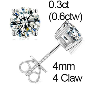 Round Moissanite Diamond Ear Studs
