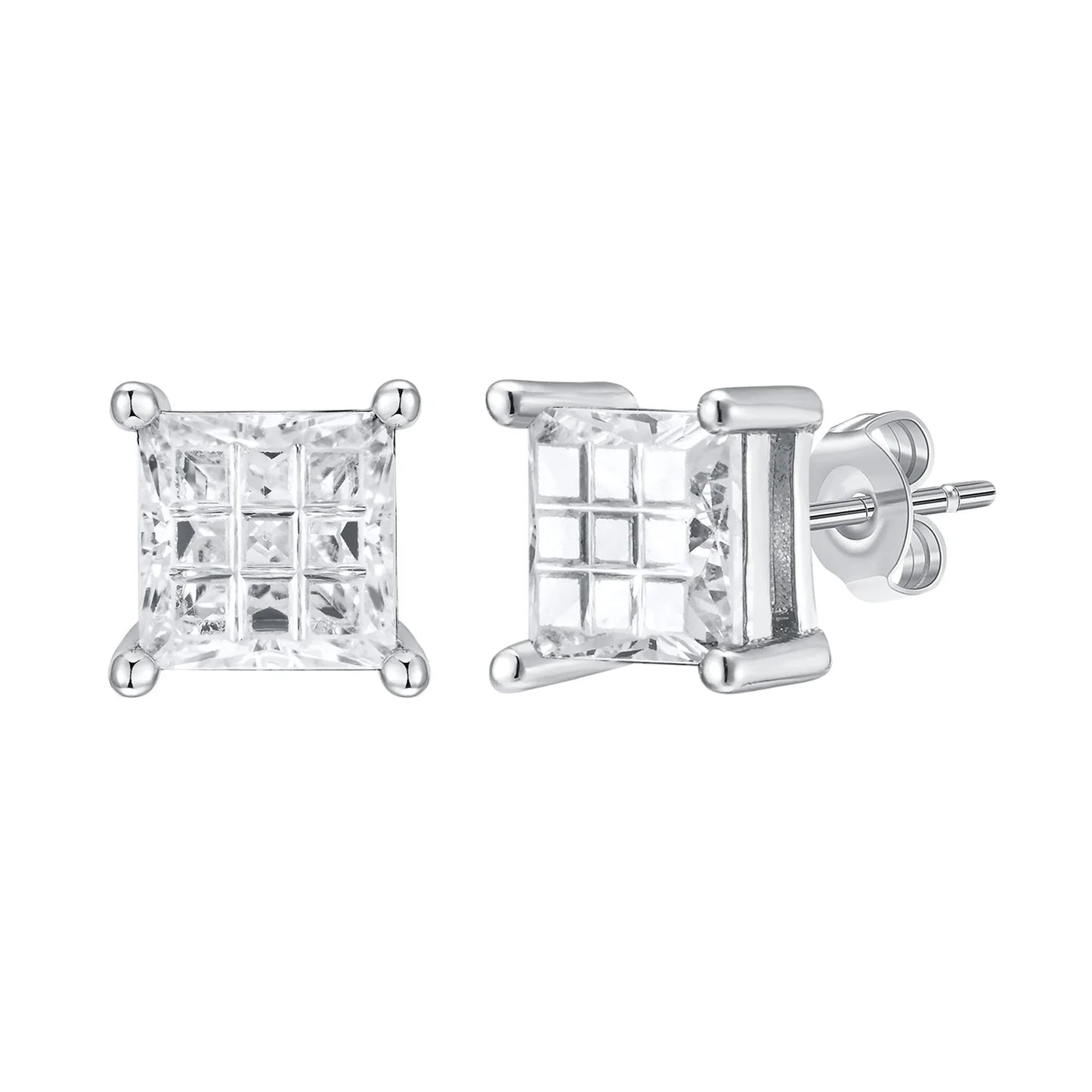 Men's Luxury CZ Stone Stud Earrings,