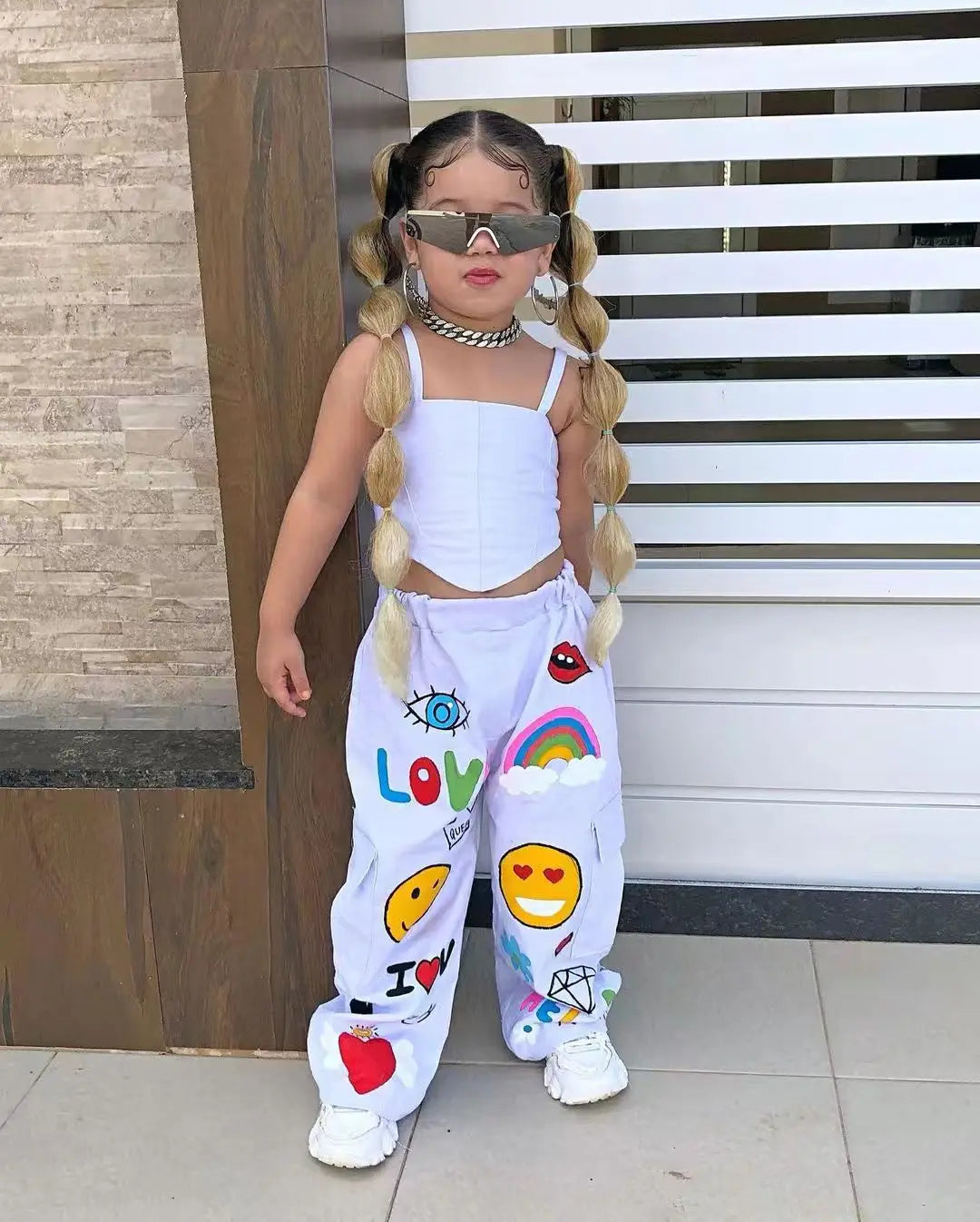 Girls' Clothes 2 Pcs Set Top+ Long Pants