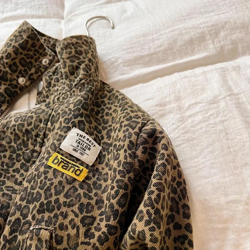 Coat Children Spring Autumn Boy Coat Leopard Style Girl Print Jacket