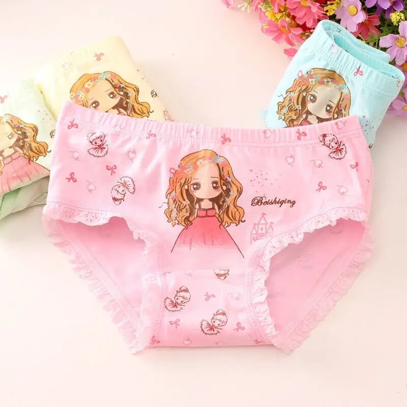 5PC Girls' Briefs Cotton Underwear Girls Boxer 2- 10 Years
