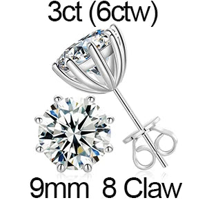 Round Moissanite Diamond Ear Studs