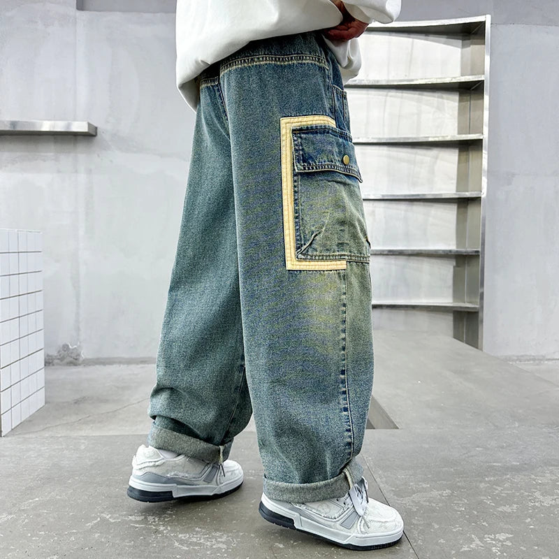 2025 new product spring and autumn jeans, multi-pocket