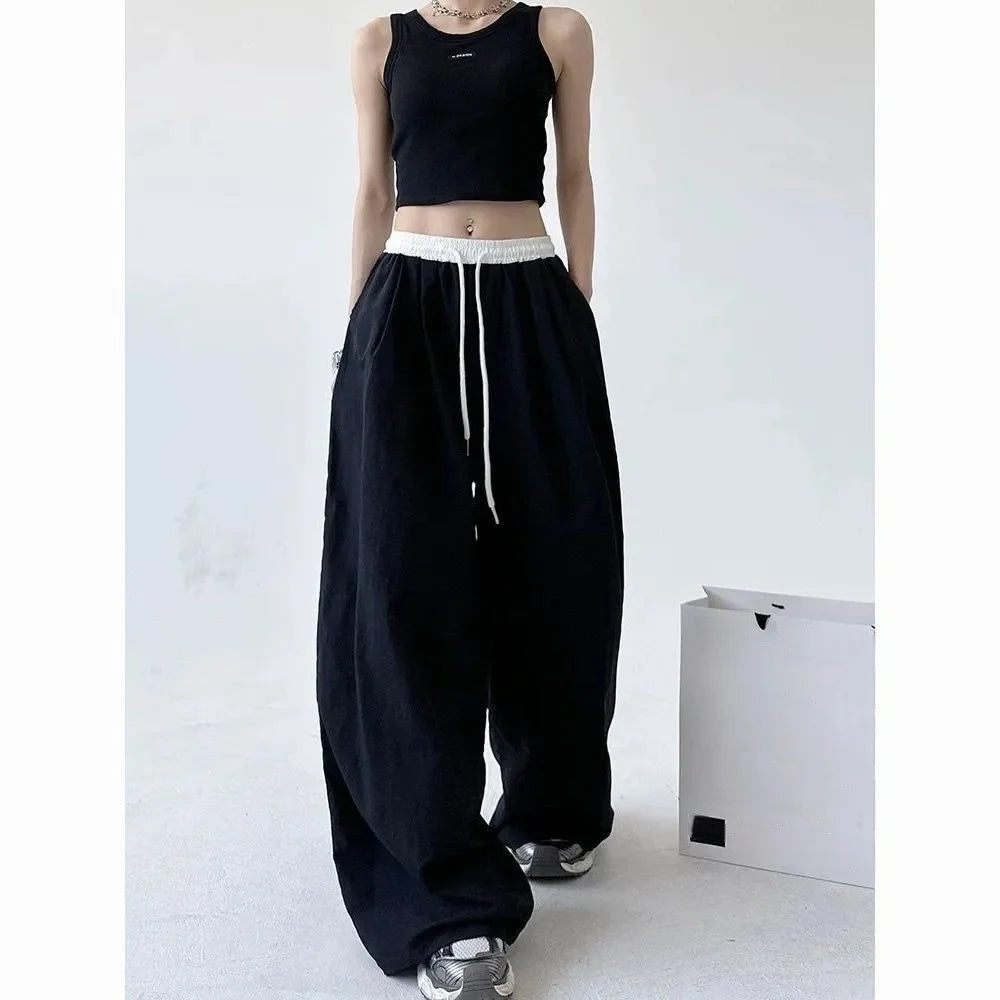 High Street Women's Wide Leg Pants Drawstring