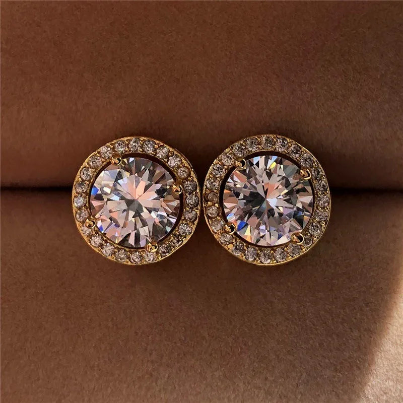 2pcs Crystal Stud Earrings