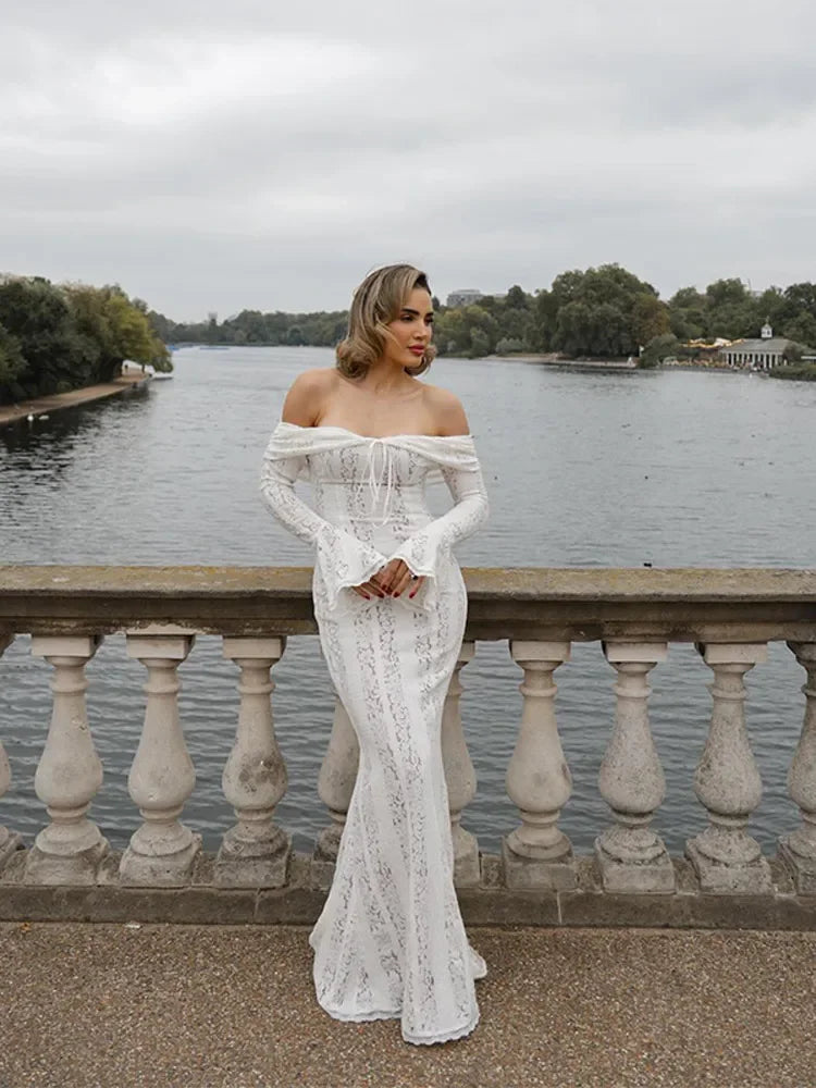 Hollow Out Lace Backless Slim Women Strapless
