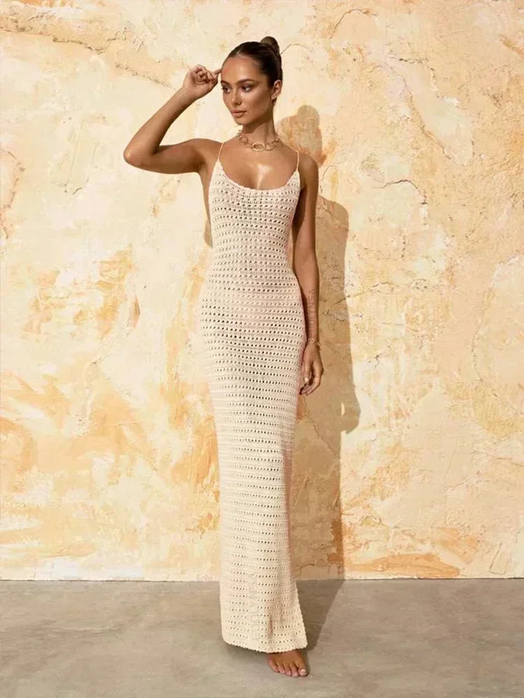 Sexy Knit Spaghetti Strap Bodycon Beach