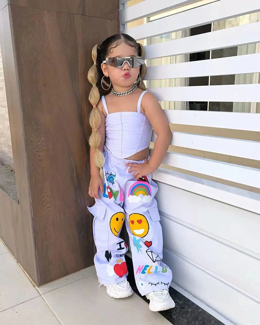 Girls' Clothes 2 Pcs Set Top+ Long Pants