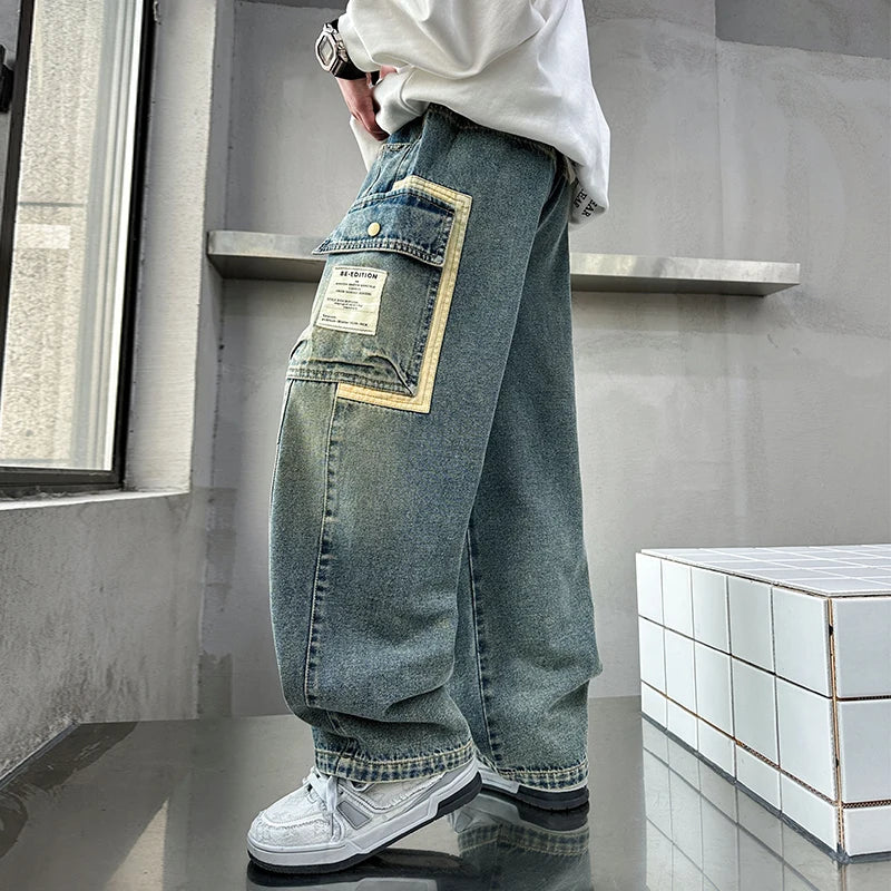 2025 new product spring and autumn jeans, multi-pocket