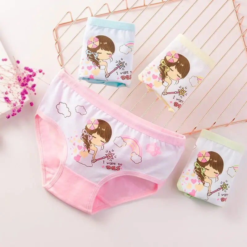 5PC Girls' Briefs Cotton Underwear Girls Boxer 2- 10 Years