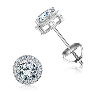 Round Moissanite Diamond Ear Studs