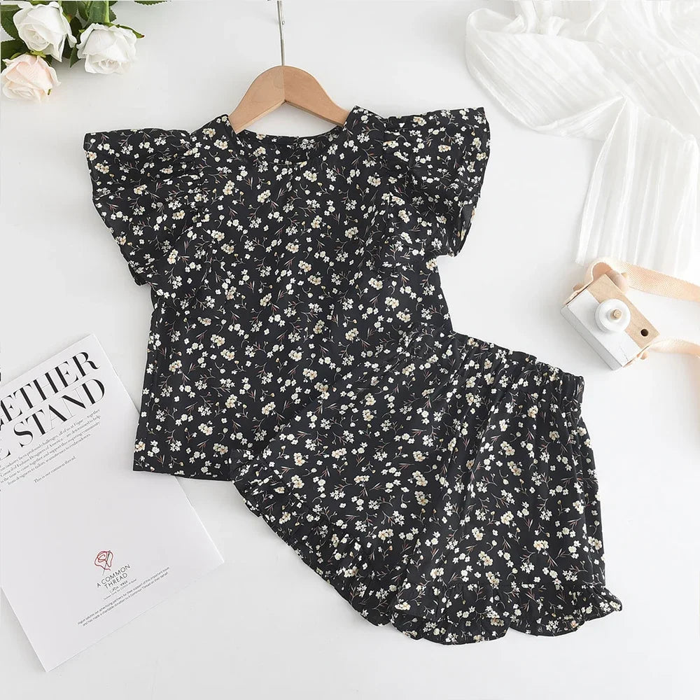 Bear Leader 2PCS Baby Girls Clothing Sets Summer Floral Kids Girls Clothes Sets Shirts Tops Pants 2PCS Outfits Children Suits
