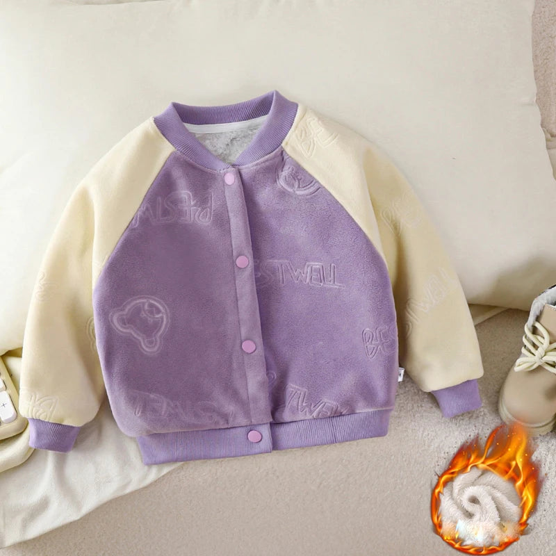 Children coat autumn and winter boys girls sports baseball uniform 0-9 age fashion kids clothing