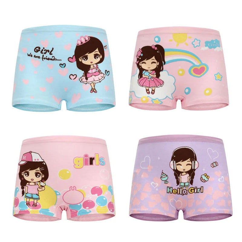 12pcs/lot Cotton Baby Girls Panties Cartoon Underwear for Girls Teen Children's Briefs