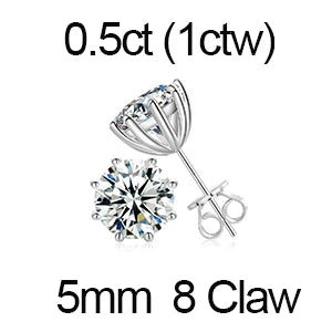 Round Moissanite Diamond Ear Studs