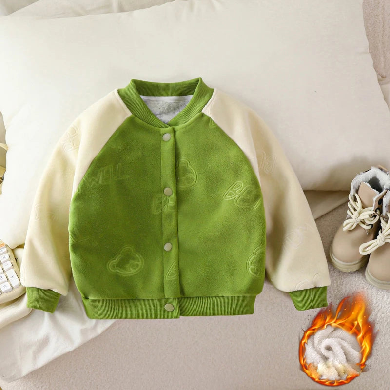 Children coat autumn and winter boys girls sports baseball uniform 0-9 age fashion kids clothing