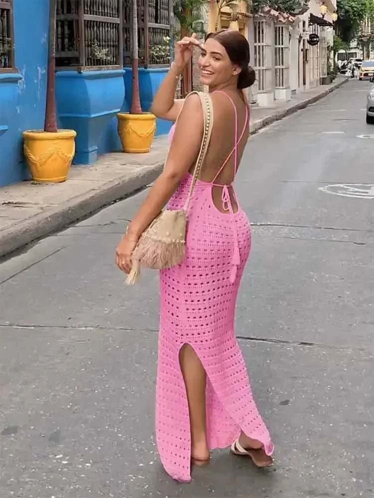 Sexy Knit Spaghetti Strap Bodycon Beach