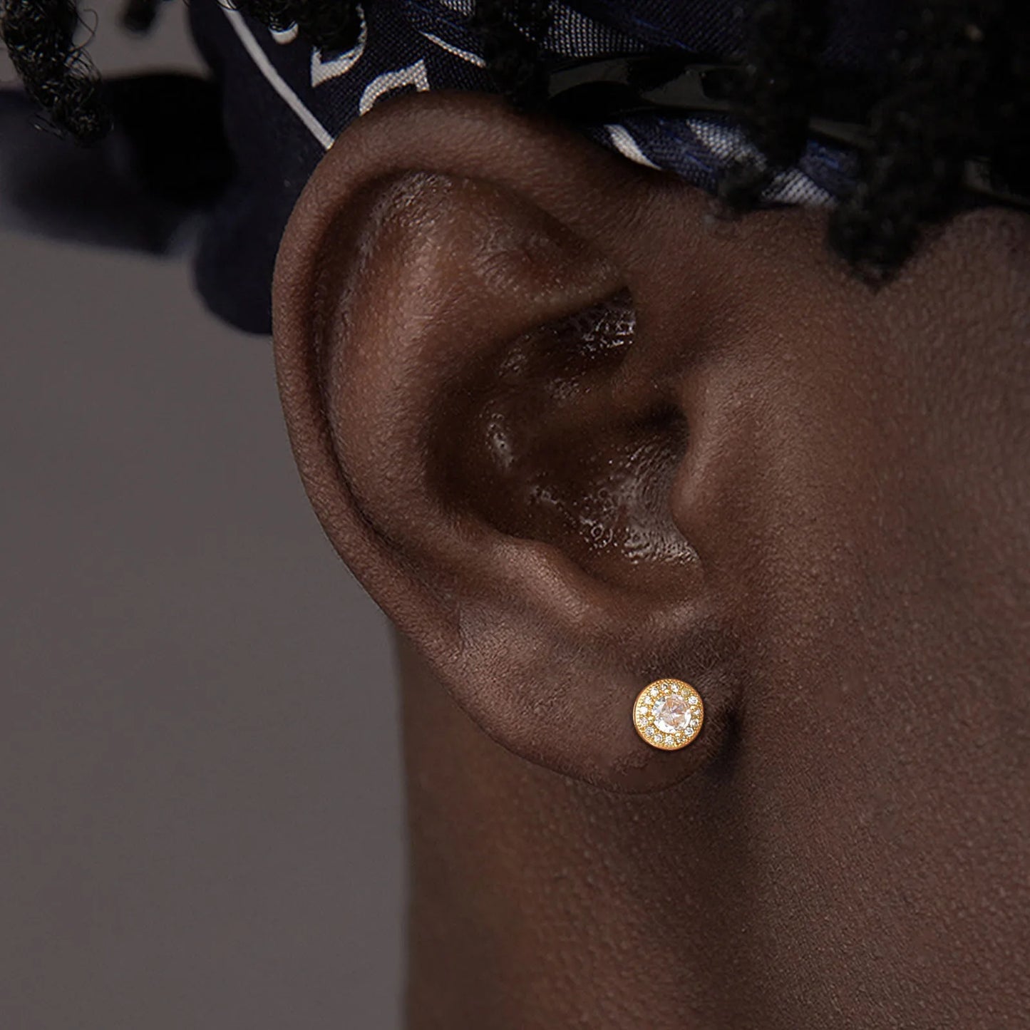 Men's Luxury CZ Stone Stud Earrings,