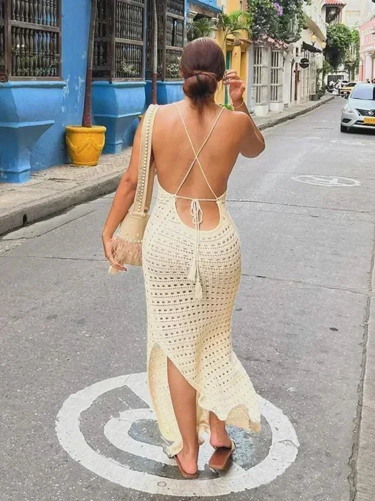 Sexy Knit Spaghetti Strap Bodycon Beach